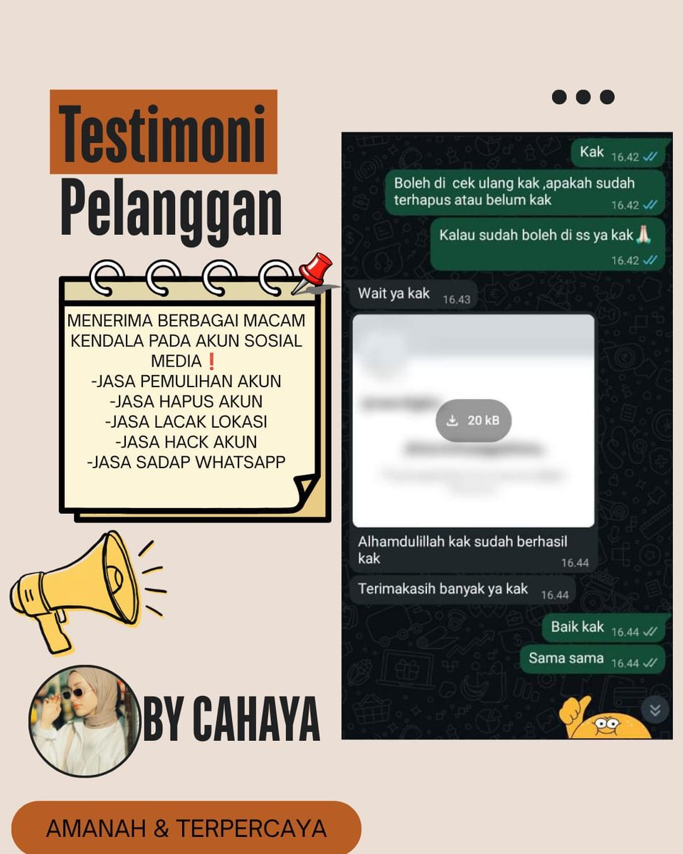 vcenise's tweet photo. WTS OPEN JASA PEMULIHAN/PERBAIKAN AKUN SOSMED⤵️

 Layanan  :
✨ Pulihkan &amp; Pulihin/Balikin Akun
✨ Hapus/Nonaktifkan Akun
✨ Hack Akun
✨ Sadap Wa/All Sosmed
✨ Lacak Lokasi

(Instagram,Tiktok,Gmail/Email,Facebook,Telegram,Twitter/X,Dll)
#zonauang
Konsultasi? WhatsApp Di Profil🫰 https://t.co/Hg4aFppwp3