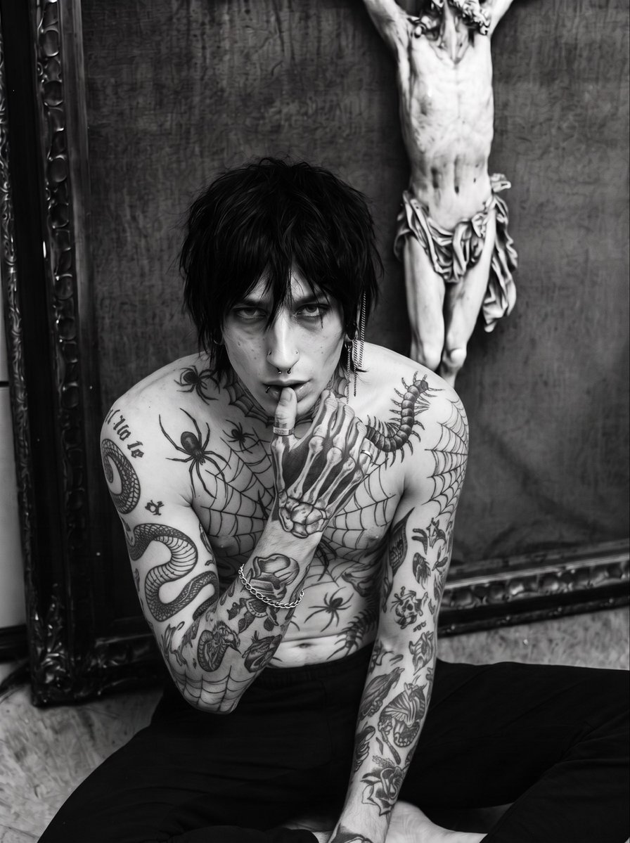 Dizzdead's tweet photo. Heavy air. Heavier thoughts. #blackandwhite #inked #tattoos https://t.co/51oc8UEwo1
