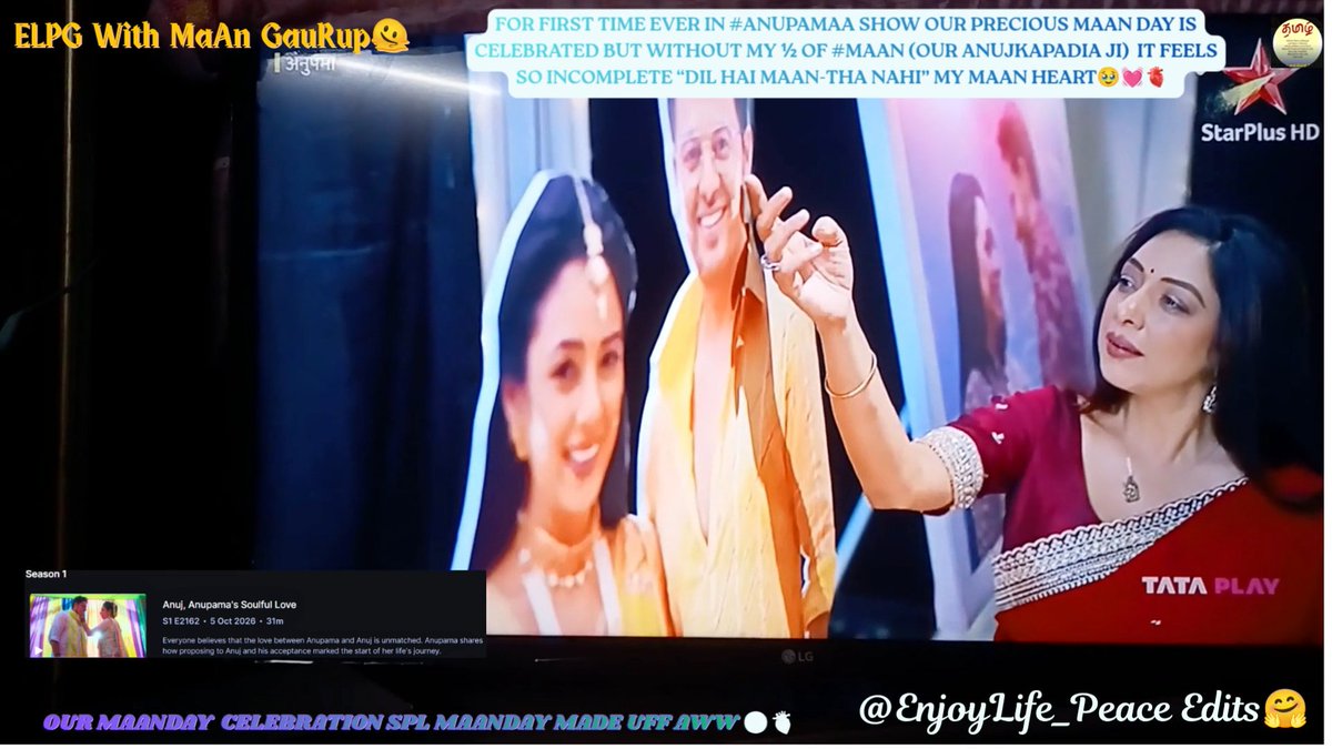 EnjoyLife_Peace's tweet photo. Combining This #MaAnDay Spl Celeb in this #AnujDay makes us Doubles the Happy Joyful Celebration🥳Our #AnujKapadia 's Cute Wedding Proposal to his #Anupamaa ,Her Wonderful acceptance in💃Stage Aww #MaAn Uff 💓
Our Unique #MaAnKiShaadi Functns with Stereotypes Breaking Rituals🫡🫀 https://t.co/2RICxOD37A