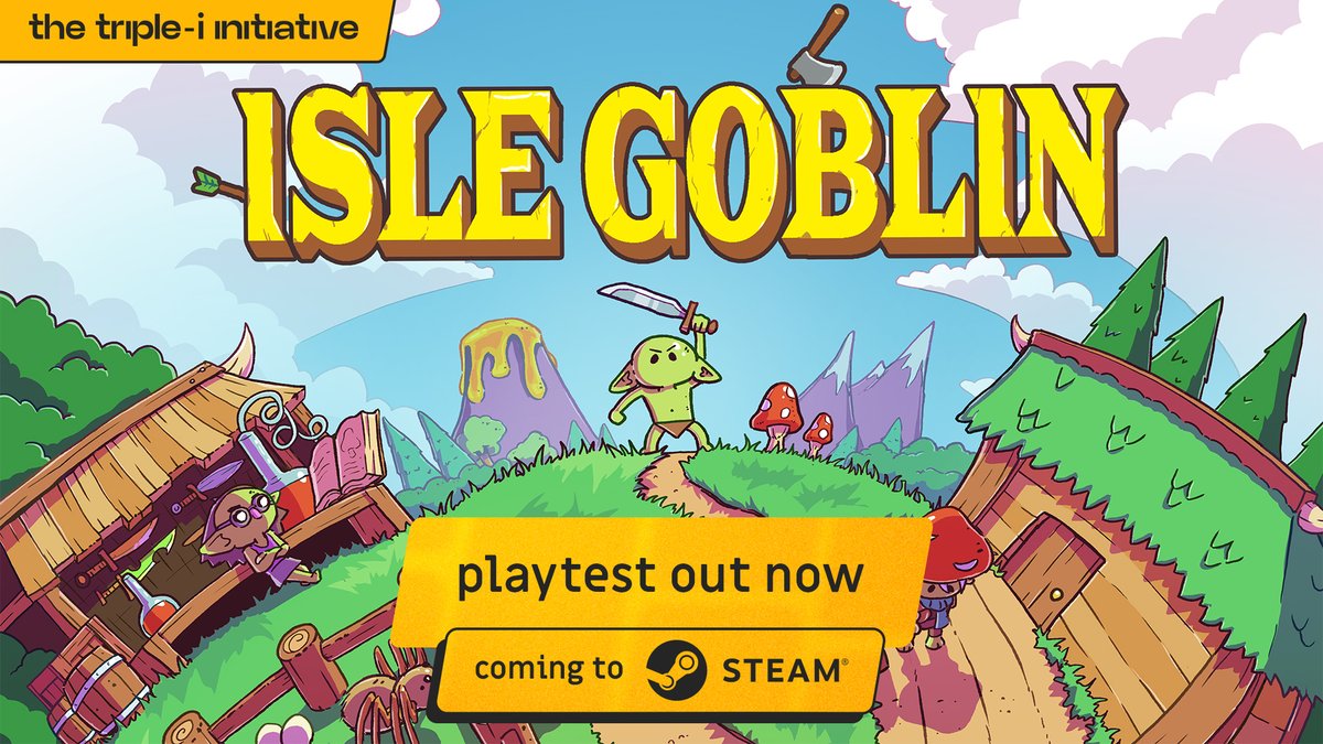 iii_initiative's tweet photo. Isle Goblin's Open Playtest is LIVE now on Steam! Check out this Goblincore survival-crafting adventure from solo dev Watt. 27,000+ already signed up! 
Watch the official Triple-i Initiative trailer:   https://t.co/s9Dyunu98o https://t.co/iKytEbwDHD
