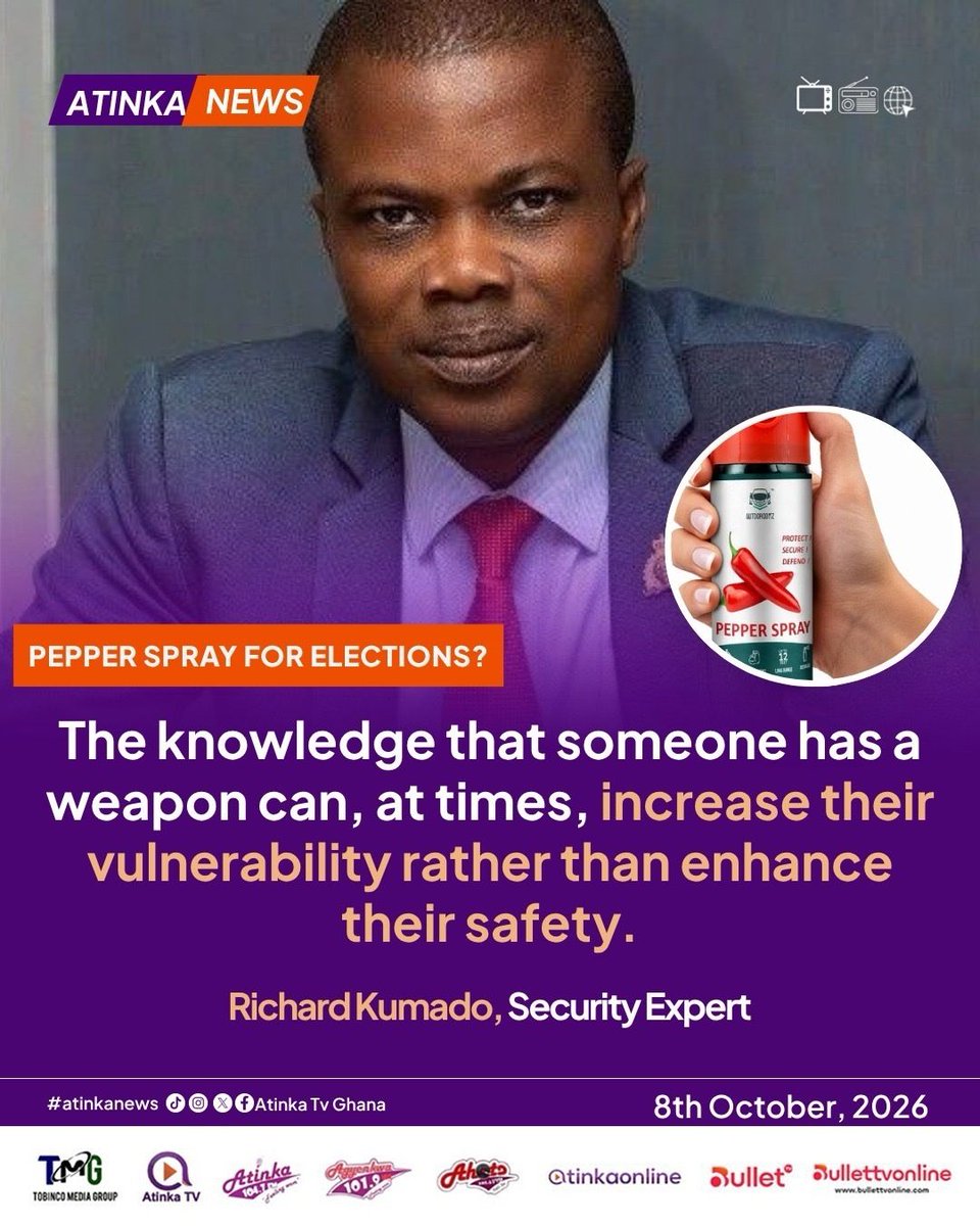 atinkatvgh's tweet photo. The knowledge that someone has a weapon can, at times, increase their vulnerability rather than enhance their safety. — Richard Kumado

#AtinkaNews https://t.co/Nm0NsFRQLM