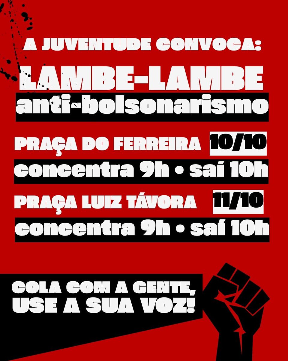 cubizao_'s tweet photo. JUVENTUDE DE FORTALEZA ATENÇÃO AQUI: SÁBADO E DOMINGO VAI ROLAR LAMBE LAMBE. LOCAL E HORÁRIO NA FOTO ABAIXO! CUIDA CHAMA TUA GALERA PARA FAZER A DIFERENÇA 🔥 https://t.co/bj1de6I2lO