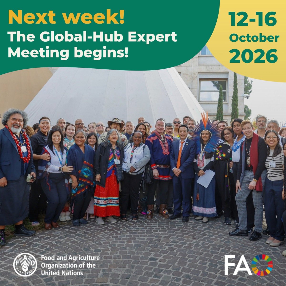 FAOIndigenous's tweet photo. The Global-Hub in-person meeting brings together Indigenous and non-Indigenous experts from the seven socio-cultural regions. There are as many Indigenous Peoples’ food systems as there are Indigenous Peoples in the world.

Together, these different perspectives form a network covering all seven sociocultural regions.

🔜 Next week, members will meet in Rome for five days to continue working on the agenda for Indigenous Peoples' food and knowledge systems.

#FAOGlobalHub2026 #IndigenousPeoples