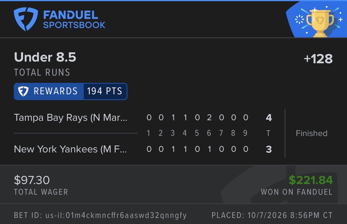 4bossman4's tweet photo. Couple small hits we took to the bank, always eating with the team.

Link in bio for bonus bets on FanDuel through my referral link!!!
DM for Discord

#Fanduel
#Parlay
#MLBBets
#BonusBets
#RealWinsRealLosses https://t.co/otKr2xgRR3