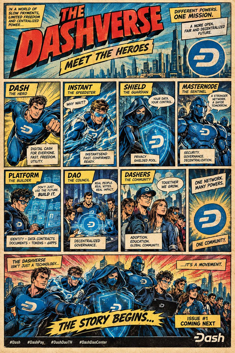 DashDao_TH's tweet photo. โDASHVERSEโ
Different powers. One mission.
BUILD. MOVE. PROTECT. DECIDE. GROW.
#Dash #DashPay #DashVerse #DashDaoTH #DashDaoCenter https://t.co/ACAieVjU48