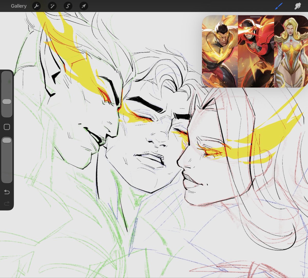 dakenpool's tweet photo. welcome back to the phoenix force squad Scott XDD Drawing these three gives me some kind of guilty pleasure and I LOVE it HAHAHAHAHA #MarvelRivalsㅤ https://t.co/2iztozrmXE