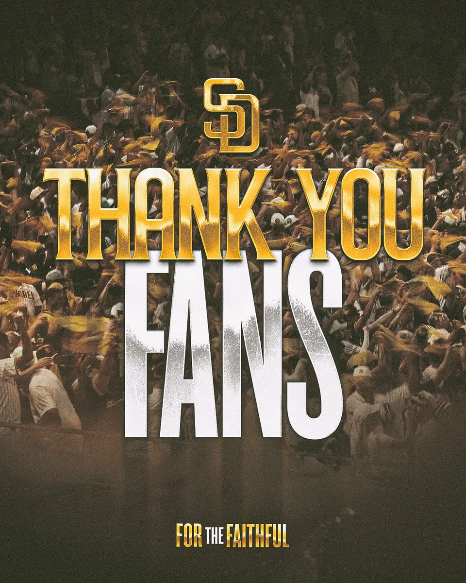 Padres's tweet photo. Thank you, Faithful 💛 https://t.co/jwBvf3Wjzm