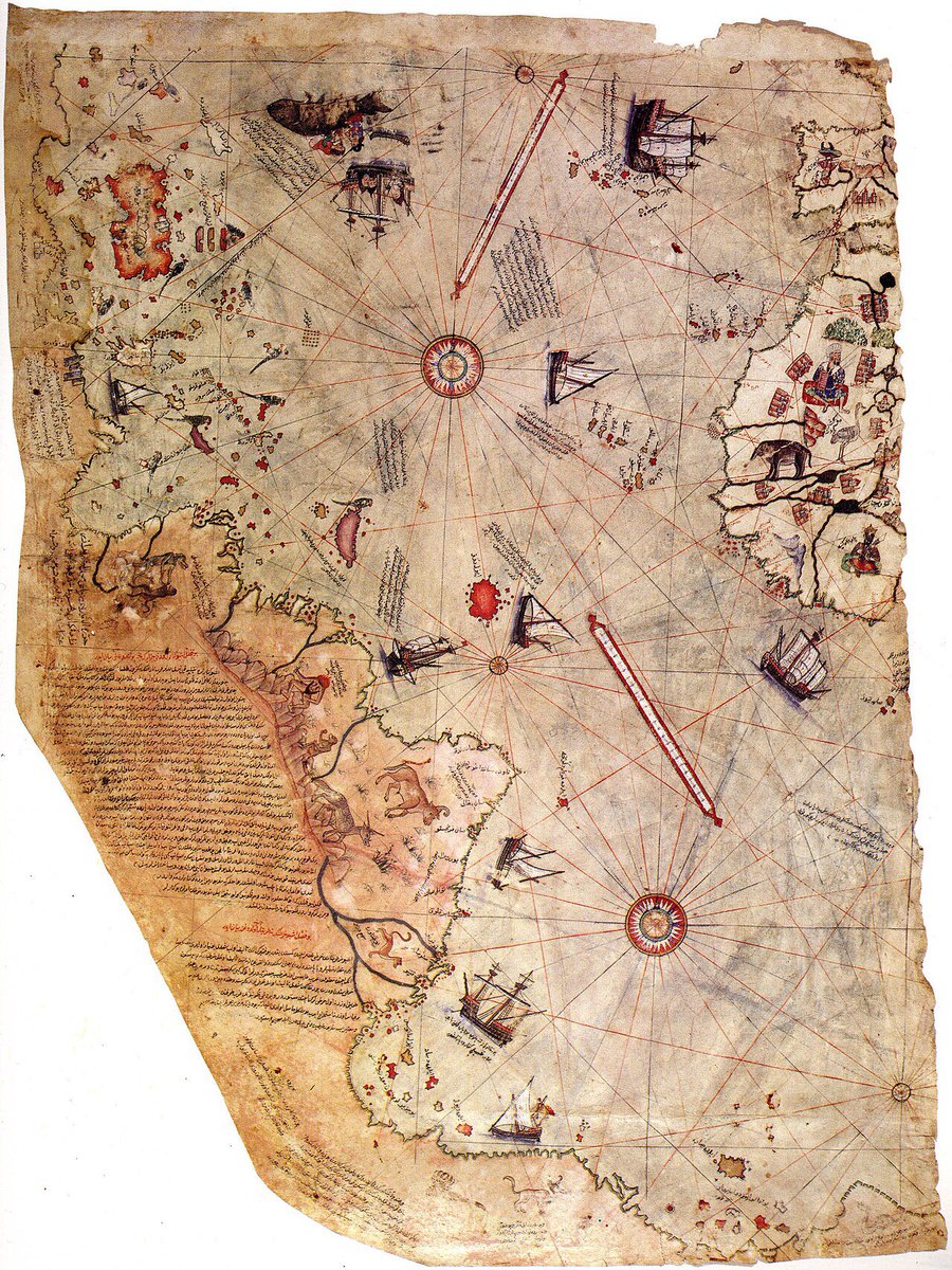 Sahelian221's tweet photo. "Ruler of Guinea" from Piri Reis' map (1513) plusible depiction of the Malian ruler Mansa Mahmud III (r. 1496–1559) https://t.co/v4M3D7rOlk