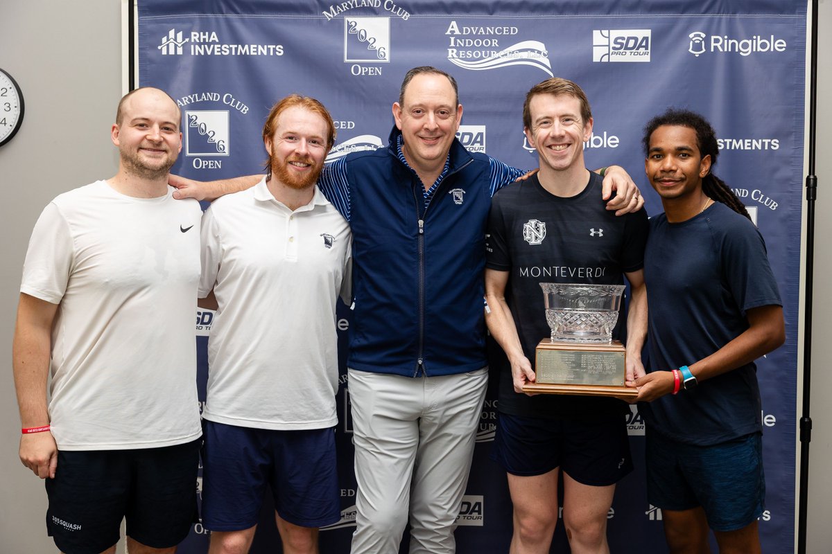 avonoldfarms's tweet photo. AOF pride on the court! Andrew Cordova '89 founded the Maryland Club Open in 2023 for squash, and this year, Khamal Cumberbatch '20 captured his first professional doubles title! From one generation to the next, Avonians continue to make their mark. #AvonOldFarms #WingedBeavers https://t.co/H8lICVzcCK