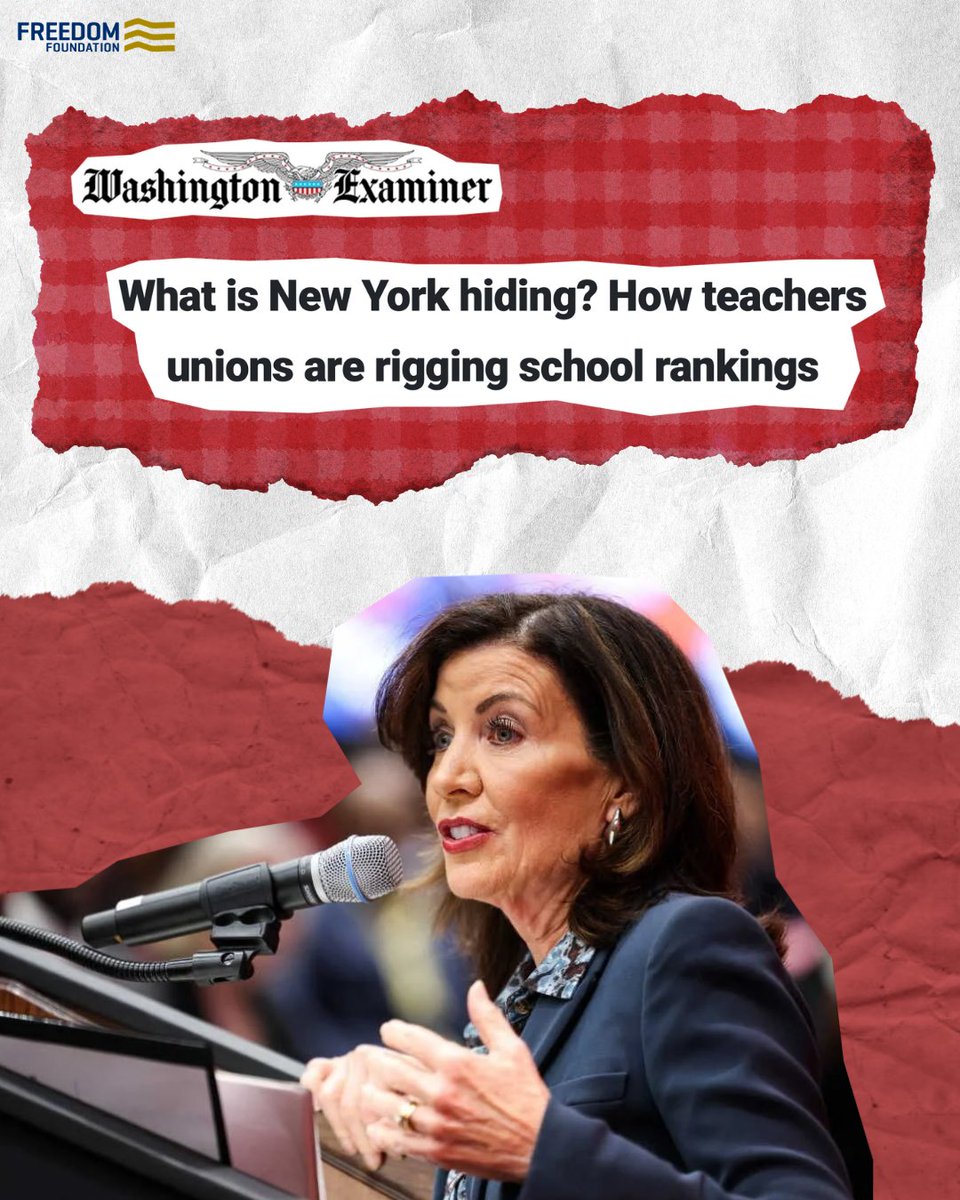FreedomFdtn's tweet photo. Parents shouldn't have to guess how their kids' schools are performing—that's why Advanced Placement exams and data are so important. But New York is withholding AP data that has been used to evaluate schools under the guise protecting student privacy.

Except this isn’t really about the students, it’s about Gov. Kathy Hochul protecting teachers’ unions’ interests at the cost of important academic standards.