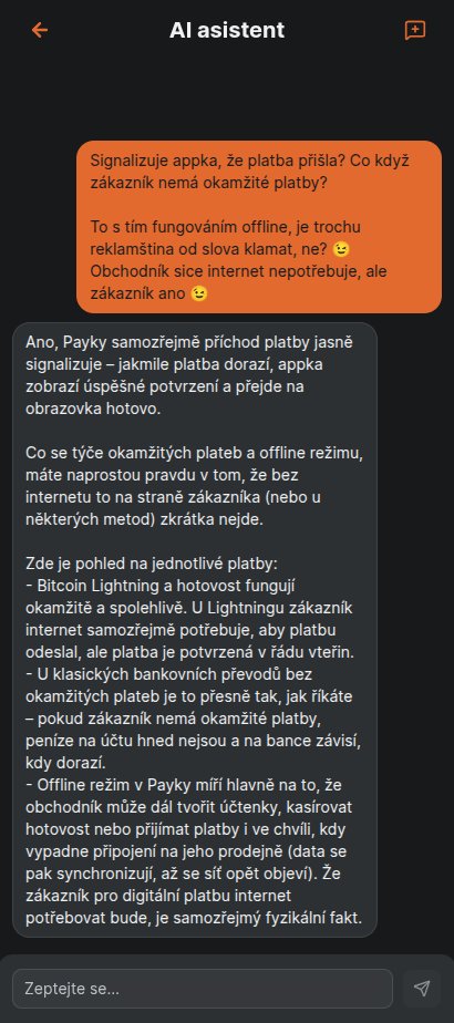 PaykyMe's tweet photo. @Bitcoinvkapse Dotaz jsme předali našemu novému zabudovanému asistentovi. https://t.co/NV09i61AZr