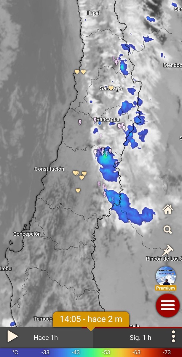 EdoWeatherman's tweet photo. A esta hora las tormentas ya se hacen presente en diversos sectores. Esta tarde seguirá inestable en la zona central y sur e incluso puede caer algo en la región de Coquimbo.

Comenta situación de tu sector. https://t.co/ZCDoZJ2yhH