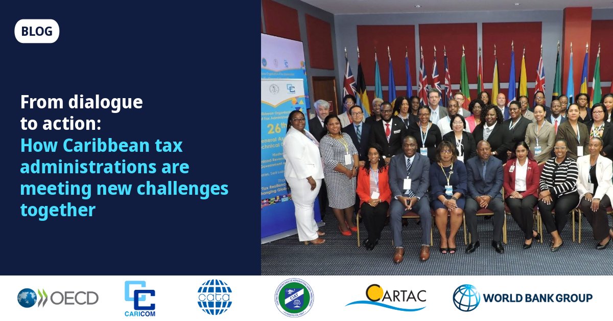 OECDtax's tweet photo. In this new blog, the @OECD and #COTA explore how the #Caribbean Tax Outreach initiative has helped jurisdictions in the region strengthen #tax capacity, exchange expertise & foster regional co-operation.
✍️ Read more ➡️ https://t.co/nYAH8wVb12 https://t.co/FOo2ld4ZtS