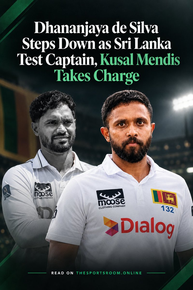 TSRVerse's tweet photo. Sri Lanka have entered a new era in Test cricket.

Dhananjaya de Silva has stepped down as Sri Lanka’s Test captain

Read the full story on The Sports Room.

#DhananjayaDeSilva #KusalMendis #SriLankaCricket #TestCricket #CricketNews #SriLanka https://t.co/hgbKBKdS7A