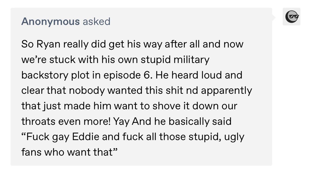 eddieseggs's tweet photo. just as I thought 911fandom just cannot handle when eddie has storyline that doesn't have anything to do with buddie or his sexuality the military background like it or not is part of Eddie's past and who Eddie is of course it needs to be explored it's IMPORTANT part of his character 

you CANNOT have buddie canon WITHOUT gay eddie

you CANNOT have gay eddie WITHOUT exploring eddie's past