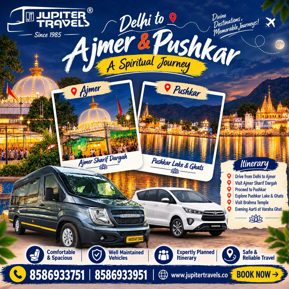 Vimaljupiter's tweet photo. 🌙 A Spiritual Journey from Delhi to Ajmer &amp; Pushkar! 🙏✨ https://t.co/eVp8hpBgrB
