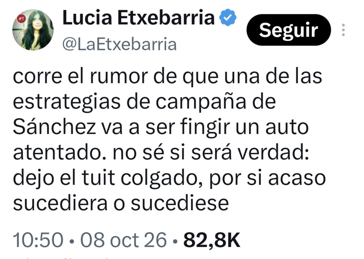 Mariaf522's tweet photo. 🔴 @psoe_m @PSOE @felixbolanosg etc...
Creo que va siendo hora de que interpongan una querella y de urgencia a @LaEtxebarria .

Esto no se puede pasar por alto!!.

Es una acusación que debe tener sus consecuencias. https://t.co/U6U33b55pi