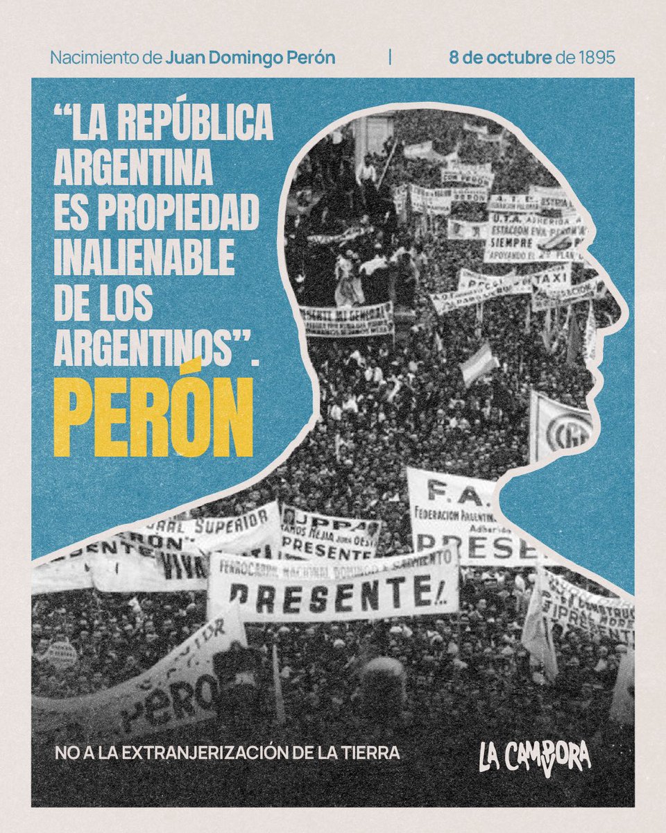 la_campora's tweet photo. Argentina para los argentinos y las argentinas. 

#PerónCumple https://t.co/7b9MgMwfID
