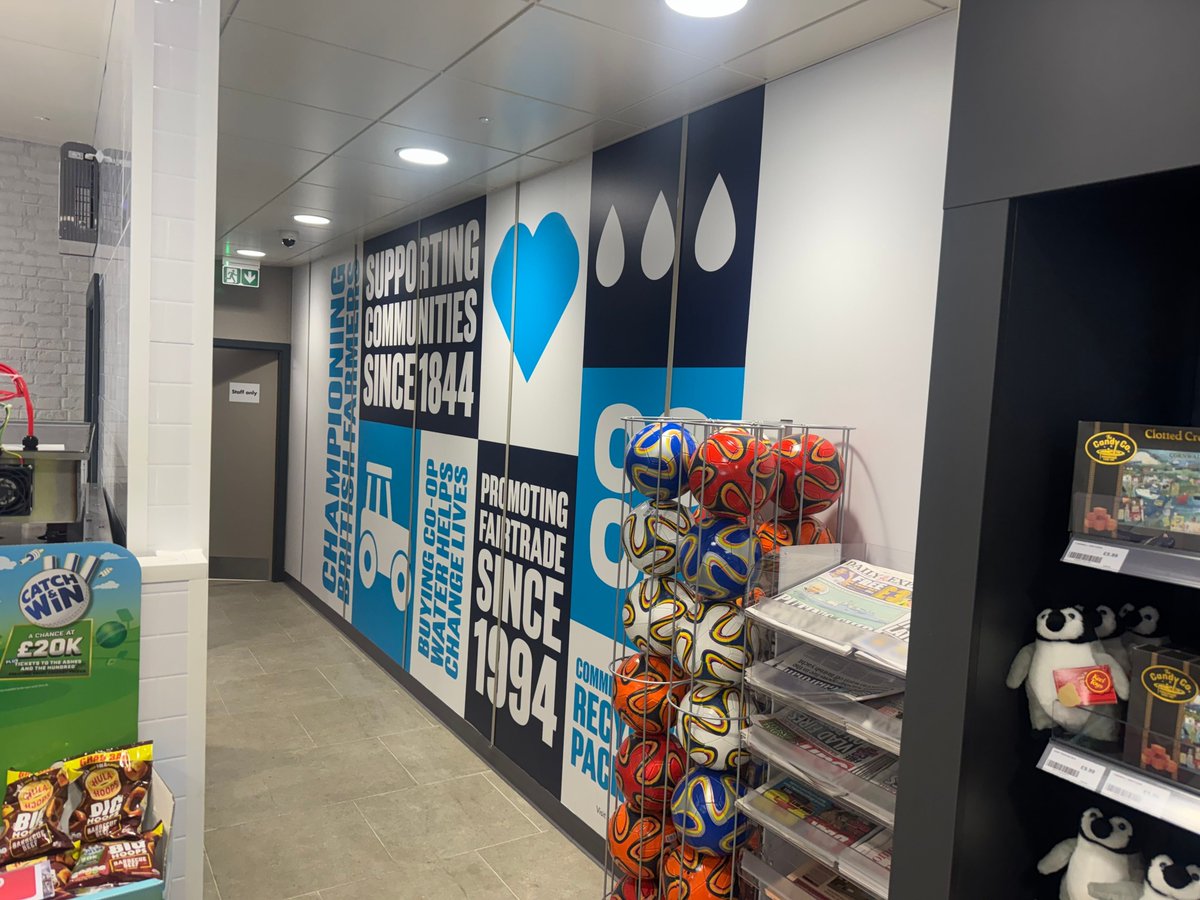 XmoStrata's tweet photo. The layout of some shops sometimes provide a blank canvass for a little more brand representation. This was a great project for us to try out our new vinyl printer 🌟 https://t.co/lGGSStuXe7