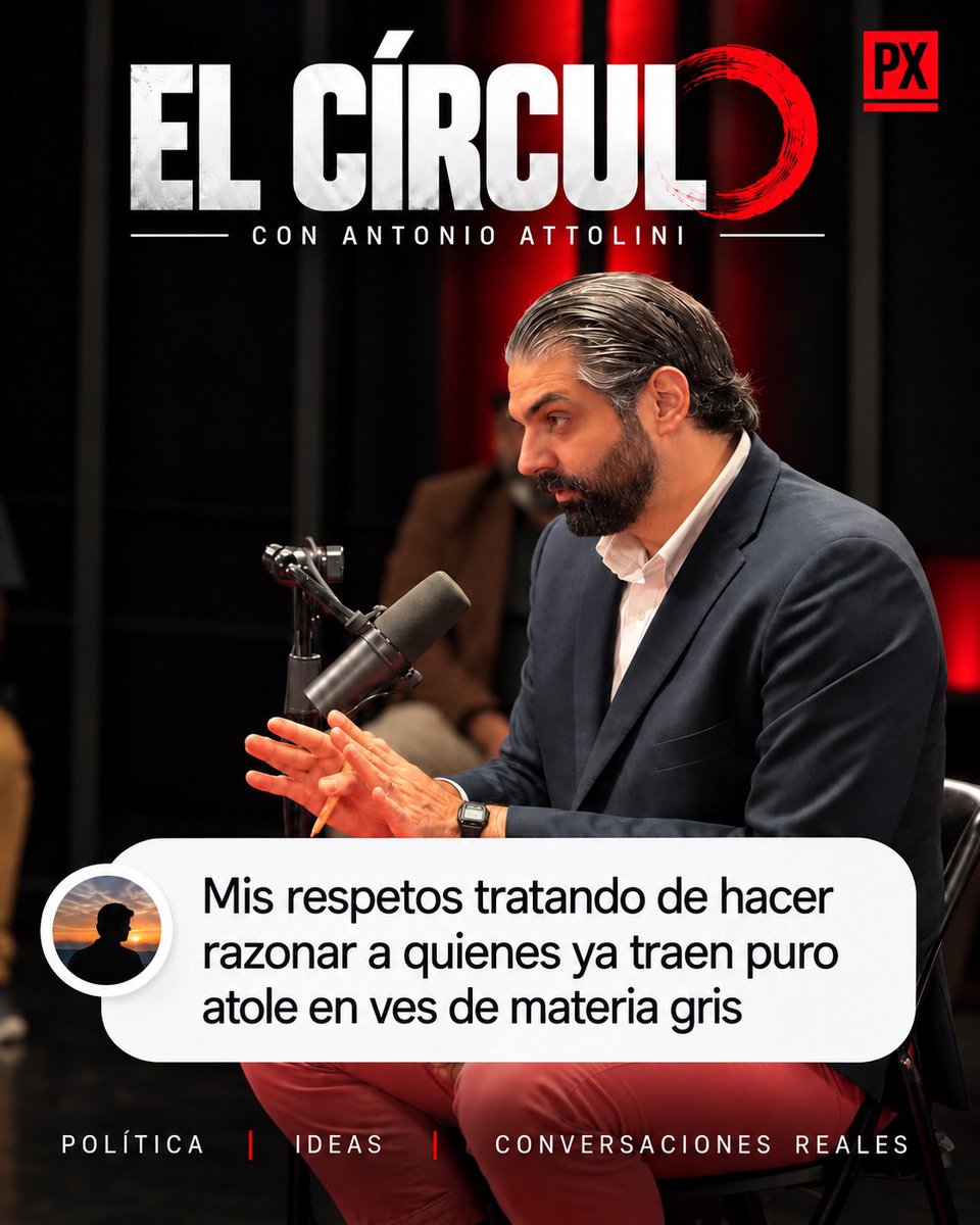AntonioAttolini's tweet photo. Ya disponible en YT el segundo capítulo de ⭕️ El Círculo, en donde durante más de 2 horas confronté, contrasté y combatí a los más hipócritas conservadores del internet. 

No podemos aturdirnos con sus gritos, agresiones y descalificaciones: somos millones más que ellos. https://t.co/pIMjJEC09B