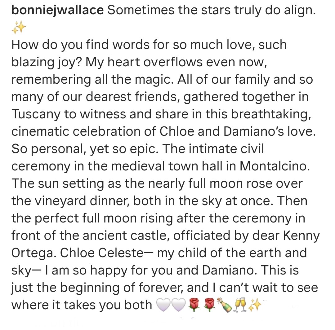 Redhead_Naya's tweet photo. Dove's  mom Bonnie has posted about Dove and Damiano's wedding 🥹

"How do you find words for so much love, such blazing joy? Chloe, I'm so happy for you and Damiano. This is just the beginning of forever and I can't wait to see where it takes you both." ❤️ https://t.co/FbzGBRbdWF