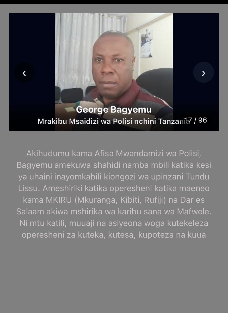 UHURU12345's tweet photo. ORODHA YA UWAWAJIBIKAJI 

Orodha ya watu wanaotajwa kuhusishwa na mauaji na ukiukwaji mkubwa wa haki za binadamu wakati wa uchaguzi wa mwaka jana, pamoja na wale wanaotuhumiwa kuhusika katika vitendo hivyo vinavyoendelea.

LIST OF ACCOUNTABILITY  A list of individuals alleged to have been involved in killings and serious human rights violations during last year’s election, including those accused of continuing to be involved in such abuses.

@SuluhuSamia @ikulumawasliano @amnesty
@hr @UN_HRC @UN @UNHumanRights
@Europarl_EN @commonwealthsec @IPUparliament
@UMBorgerservice
