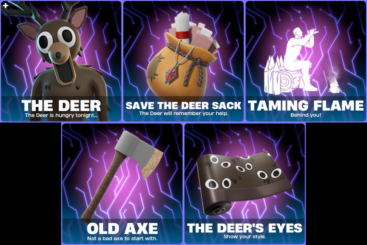 HYPEX's tweet photo. 99 Nights In The Forest Fortnite Cosmetics https://t.co/1BxhvReghI