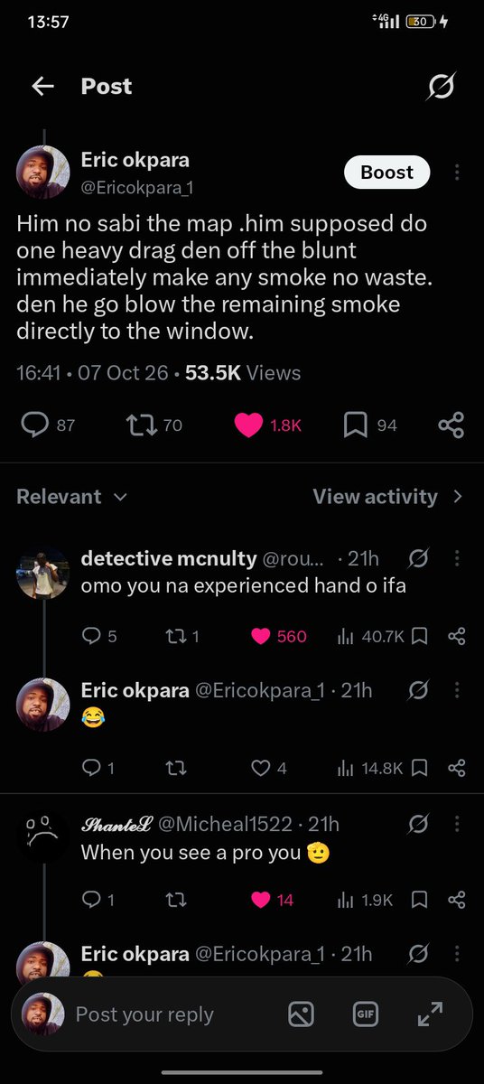 Ericokpara_1's tweet photo. I'd never blame any big account for ignoring me I swear .E get wetin I observe for my side Omo just this small engagement wey I get it's a headache o for real I really wished to reply all but omo it's confusing.shout to those big accounts who make effort to reply their mutuals. https://t.co/uZBs5BrqS0