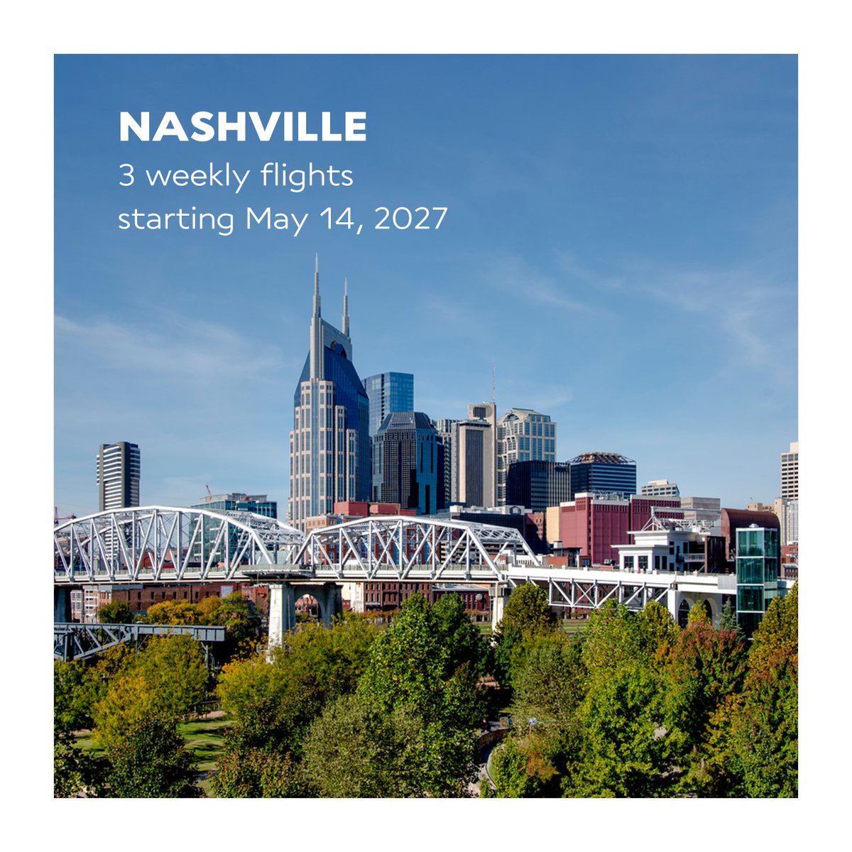 AFnewsroom's tweet photo. Summer 2027: Air France to serve Nashville and San Diego from Paris-Charles de Gaulle airport https://t.co/PnZKC7iyDG https://t.co/y0WJrGHSVl