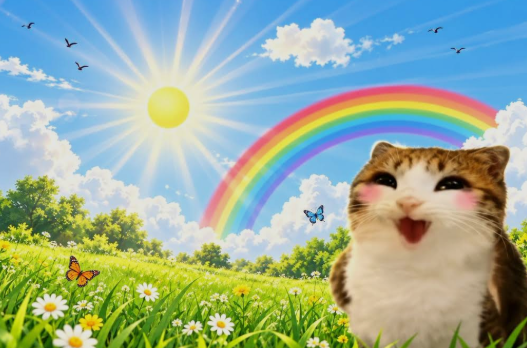 rixshuu's tweet photo. WE'VE JUST BEEN GIVEN A NEW VIRAL CAT MEME!

this "Cheerful Cat" is a brand new meme that is going viral all over Socials !

https://t.co/eQq8uHHdFn

many users are posting and getting THOUSANDS of views!!

i see this cat blowing up online and becoming a huge meme for weeks/months to come!