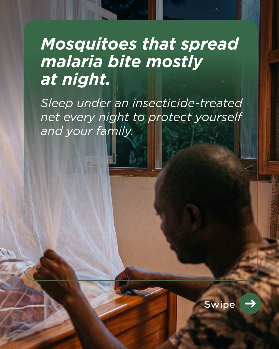 nmepgh's tweet photo. A mosquito net is a simple layer of protection that helps keep mosquitoes away while you sleep. Make sleeping under your ITN every night a habit. Protect yourself. Protect your family. Sleep safe, sleep under your net. 🛏️🦟

#NMEP #MalariaFreeGhana #ZeroMalaria #MalariaAwareness https://t.co/ONdp5mWFL7