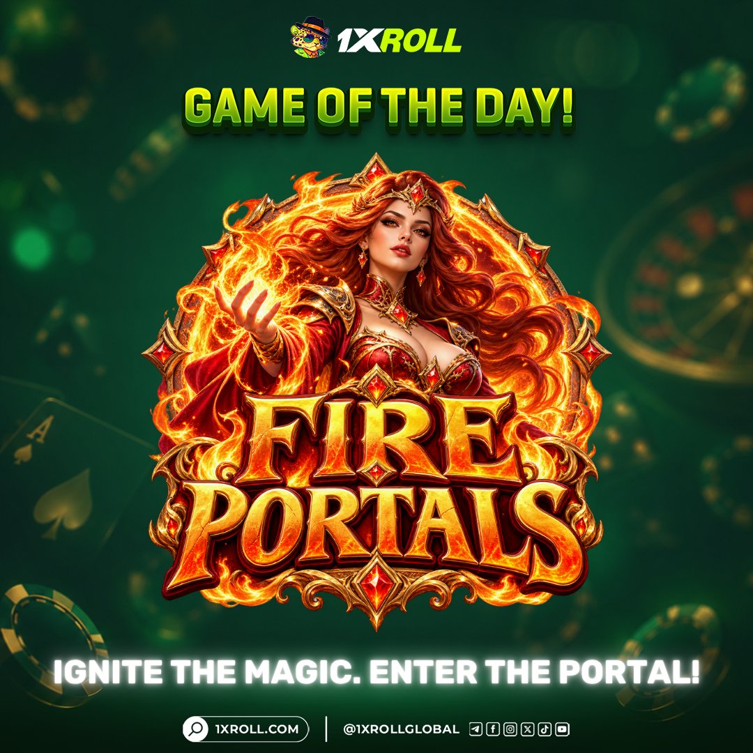 1XRoll_Global's tweet photo. SLOT • FIRE PORTALS

🔥 Explore a fiery fantasy world featuring roaming Wilds, multiplier mechanics, and cascading symbols!

✅ Fire Portal Wilds move and increase their multipliers when part of a winning combination.
✅ 3+ Scatters trigger 10+ Free Spins.
✅ Wilds remain on the grid throughout the bonus round.

#1XRoll #1XRollOfficial #FirePortals