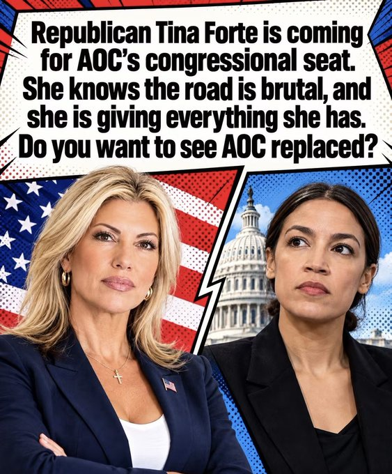 Taryn018Kis_'s tweet photo. Tina Forte is coming for AOC’s seat and she is not treating it like a long shot. A small-business Republican against the Squad’s biggest name is the race New York kept avoiding. Do you want AOC replaced? https://t.co/DF4E9ChIjO
