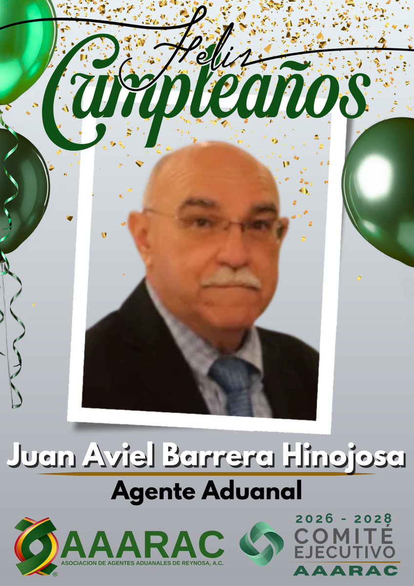 AAAReynosa's tweet photo. 🎂¡Feliz cumpleaños, A.A. Juan Aviel Barrera Hinojosa!

Le deseamos un día lleno de alegría, buenos momentos y la compañía de sus seres queridos. Que este nuevo año de vida llegue acompañado de salud, bienestar, grandes éxitos y nuevas oportunidades. https://t.co/HnLTtxyegf
