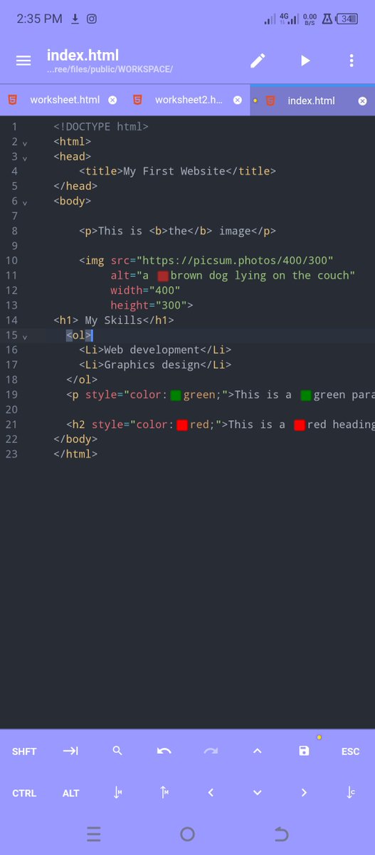 cleverasf1's tweet photo. Started writing HTML , until I get a PC🙂 

pretty fun on phone ngl. https://t.co/dXmssl3AQr