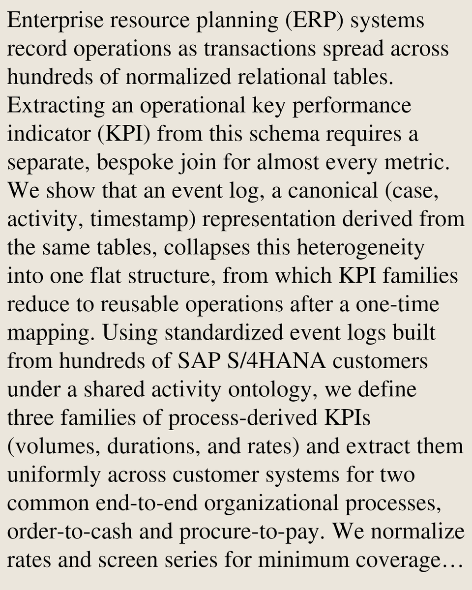 UFCS's tweet photo. ERP Event Logs: A Canonical Form for KPI Time-Series Extraction and Characterization

Sherri Hadian, Adrian Rebmann, Atacan Korkmaz, Gregor Berg, Ulf Brackmann
https://t.co/lzcgqr1NTU [𝚌𝚜.𝙳𝙱]
💬Accepted in D2AI at IEEE ICDM 2026 https://t.co/ky0aT4GmP0