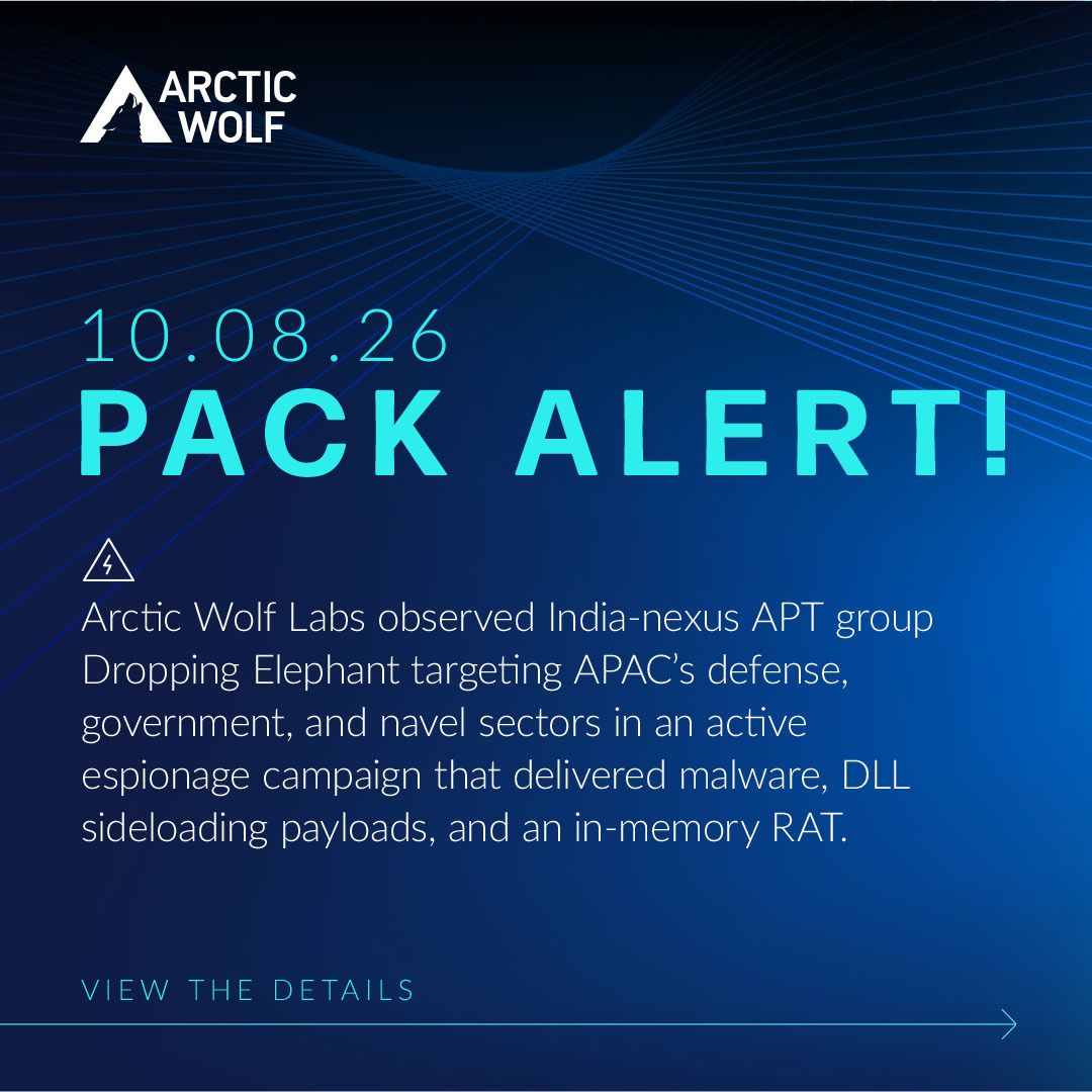 AWNetworks's tweet photo. New Pack Alert: An active cyber-espionage campaign linked to Dropping Elephant, an India-nexus threat actor operating in line with Indian state intelligence collection priorities, is targeting strategically significant sectors across APAC. Learn more: https://t.co/EI3DXtWDRV https://t.co/veKNmr4fka