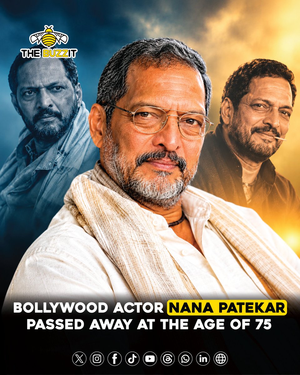 TheBuzzitGlobal's tweet photo. " BOLLYWOOD ACTOR NANA PATEKAR PASSED AWAY AT THE AGE OF 75 "

A legendary voice has fallen silent. 🕊️💔

@TheBuzzIt  @TheBuzzitGlobal 
#TheBuzzit #Buzzit https://t.co/BBPbzeIeY4