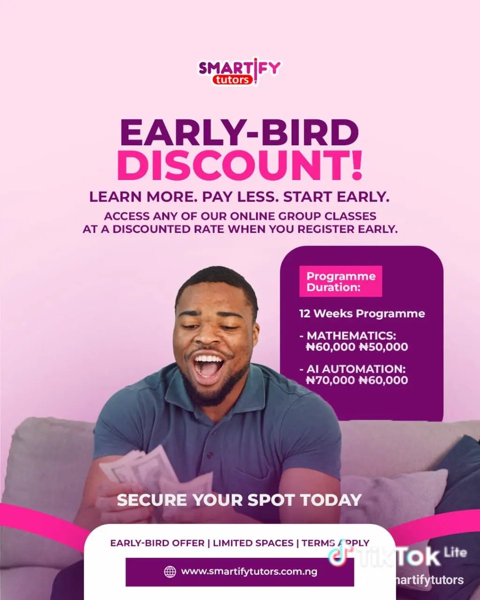 SmartifyTu23419's tweet photo. Early-bird spots are going fast! 

Our 12-week Online Group Classes commence 15th October, and spaces are limited.

Register early, pay less, and secure your learner’s spot before we fill up. 
 https://t.co/Xpk9vzJ83h https://t.co/niWfvMucbe