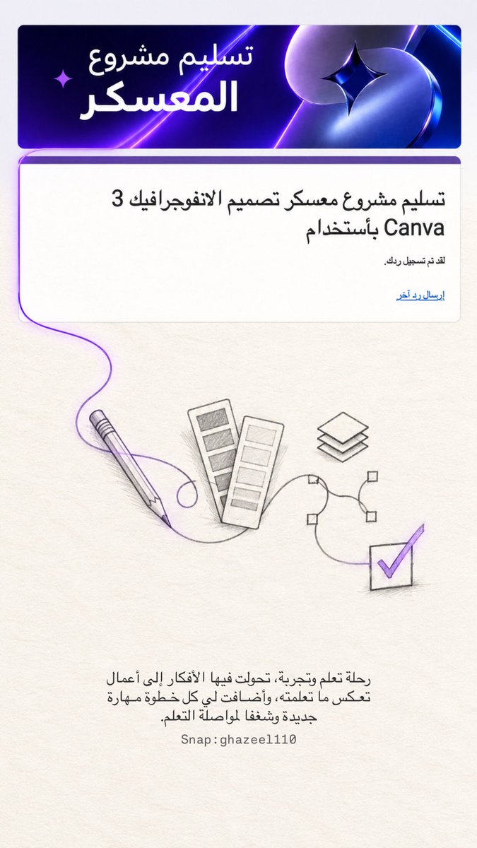 Ghazeel110's tweet photo. الحمد لله على التمام 🤍. شكرا للقائمين على المنصة ولمدربينا على تجربة جميلة جمعت التعلم والتطبيق. جزاكم الله خيرا وبارك في عطائكم.

#معسكرات_ستيلر https://t.co/wkCtGlMDTo