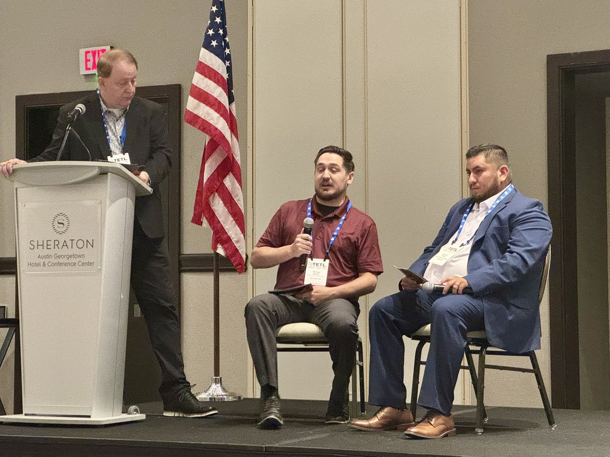 TXEdTechLeaders's tweet photo. The first session at today’s SustAIn! 2026 TETL Fall Summit is a panel on “The AI Arms Race,” with Michael Gregg, Palo Alto Networks, Brandon Nerios, DISD, and Michael Merlan, NISD, discussing what it takes to defend educational networks when adversaries are using AI. #TETL2026 https://t.co/1jhTbONrq7