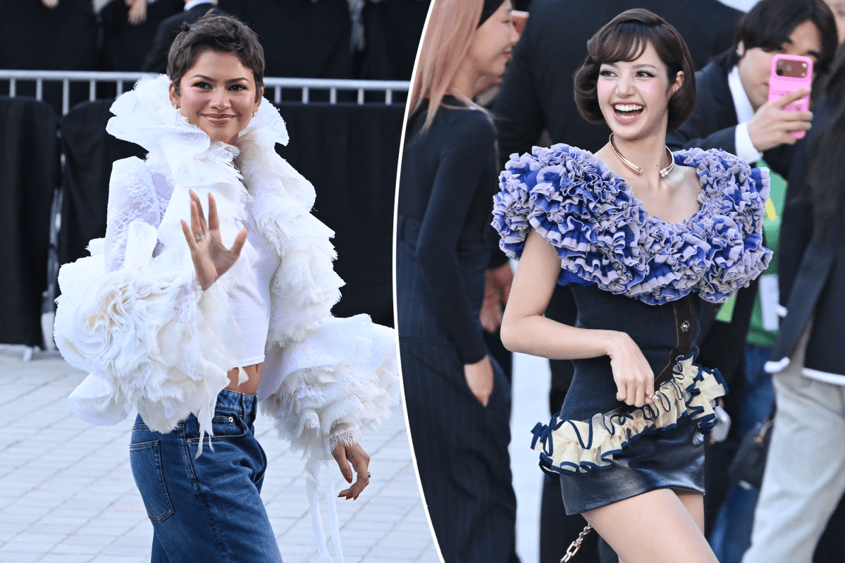 nypost's tweet photo. Zendaya, Lisa, Katseye, Stray Kids’ Felix &amp; more at Louis Vuitton show for Paris Fashion Week 2026 https://t.co/iosZNoRn5s https://t.co/yZsFsYM4tO