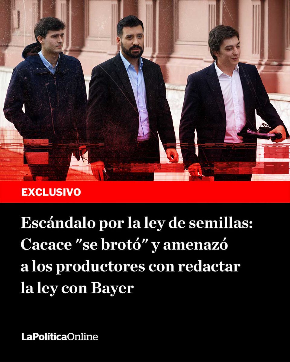 LPOArg's tweet photo. 🔴 El segundo de Sturzenegger se peleó mal con los productores y dio por terminada la reunión. EE.UU. presiona para que salga una ley acorde a los intereses de sus multinacionales. https://t.co/kvuPAVgYCR https://t.co/CFSboNs4St