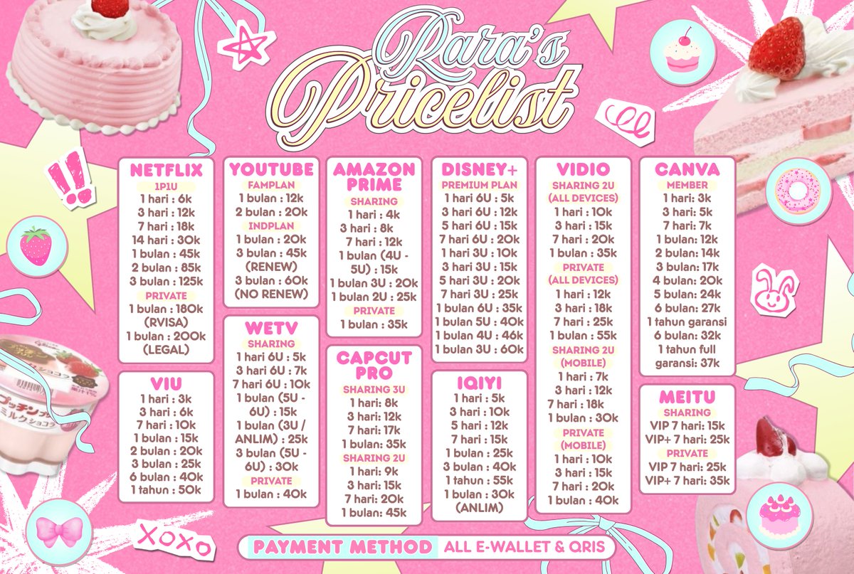 anareaaaa's tweet photo. WTS WTB
hii yang need apipi premm netf, yutub, amazon, pidio, sidney, canpa, meitu, kepkat dll aku adaa iaaaa,

 Ready 10 nokos telegram no indo 10k no usa 15k.  

pembelian pertama 15k get 1 stamp loyca iaaa #zonauang #zonajajan https://t.co/LaTXG5ip5O