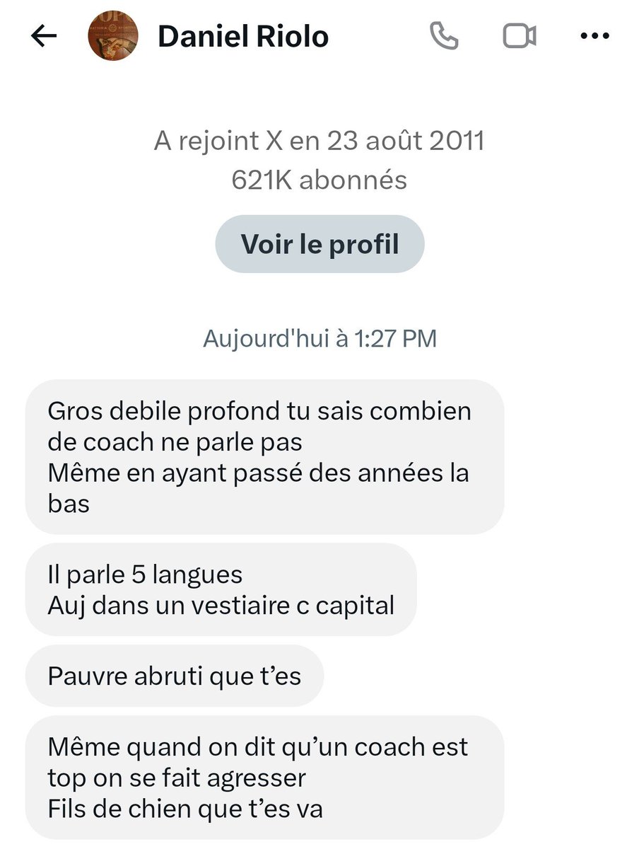 AlexandrePaquis's tweet photo. J'avais des doutes sur la santé mentale de certains journalistes mais je crois que j'ai ma réponse à présent. Daniel R. (RMC) qui vient pourrir tout ton arbre généalogique en DM suite à un post tout à fait anodin sur l'AS Monaco, c'est quel genre de pathologie psychiatrique ça ? https://t.co/sezLM8PpkF