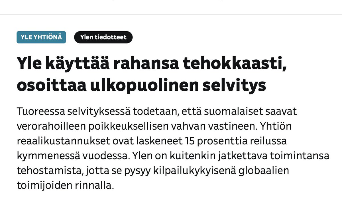 Jocka's tweet photo. Nyt selvisi! Yleisradion itse itselleen valitsemalta riippumattomalta toimijalta 54 200 eurolla tilaama riippumaton selvitys Yleisradion rahankäytöstä kertoo, että Yleisradion riippumattomien johtajien mukaan Yleisradio käyttää rahaa poikkeuksellisen tehokkaasti ja vastuullisesti. Case closed, hajaantukaa.

https://t.co/cvoDbpu673