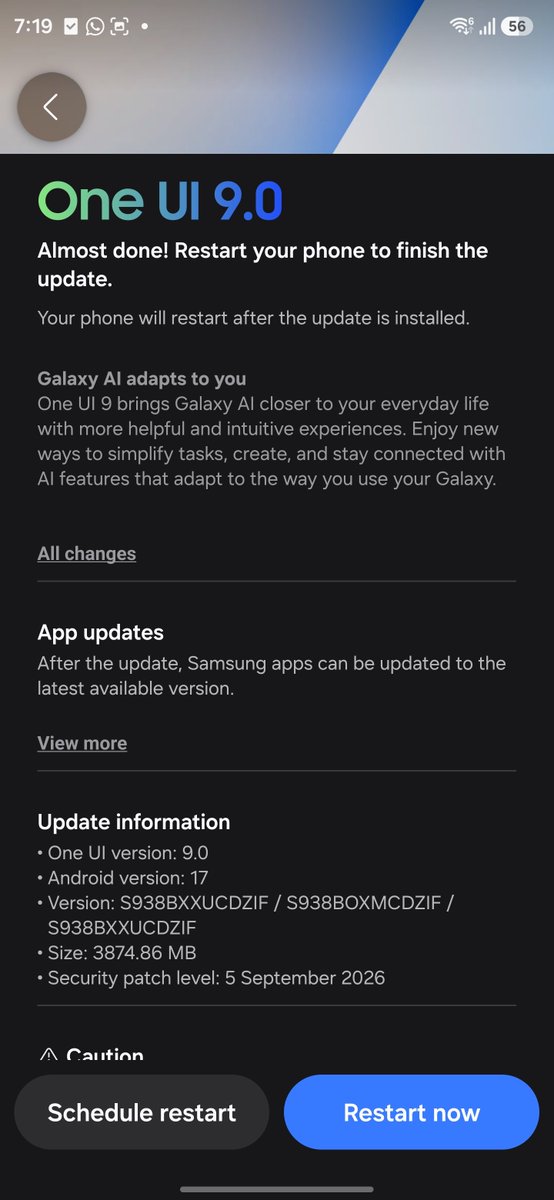 amiayushman's tweet photo. @tarunvats33 @yabhishekhd @Gadgetsdata @AmreliaRuhez Samsung Started Stable OneUI 9 Ins S25 Ultra.@SamsungIndia thanks do much! https://t.co/b0dB5jmQcd