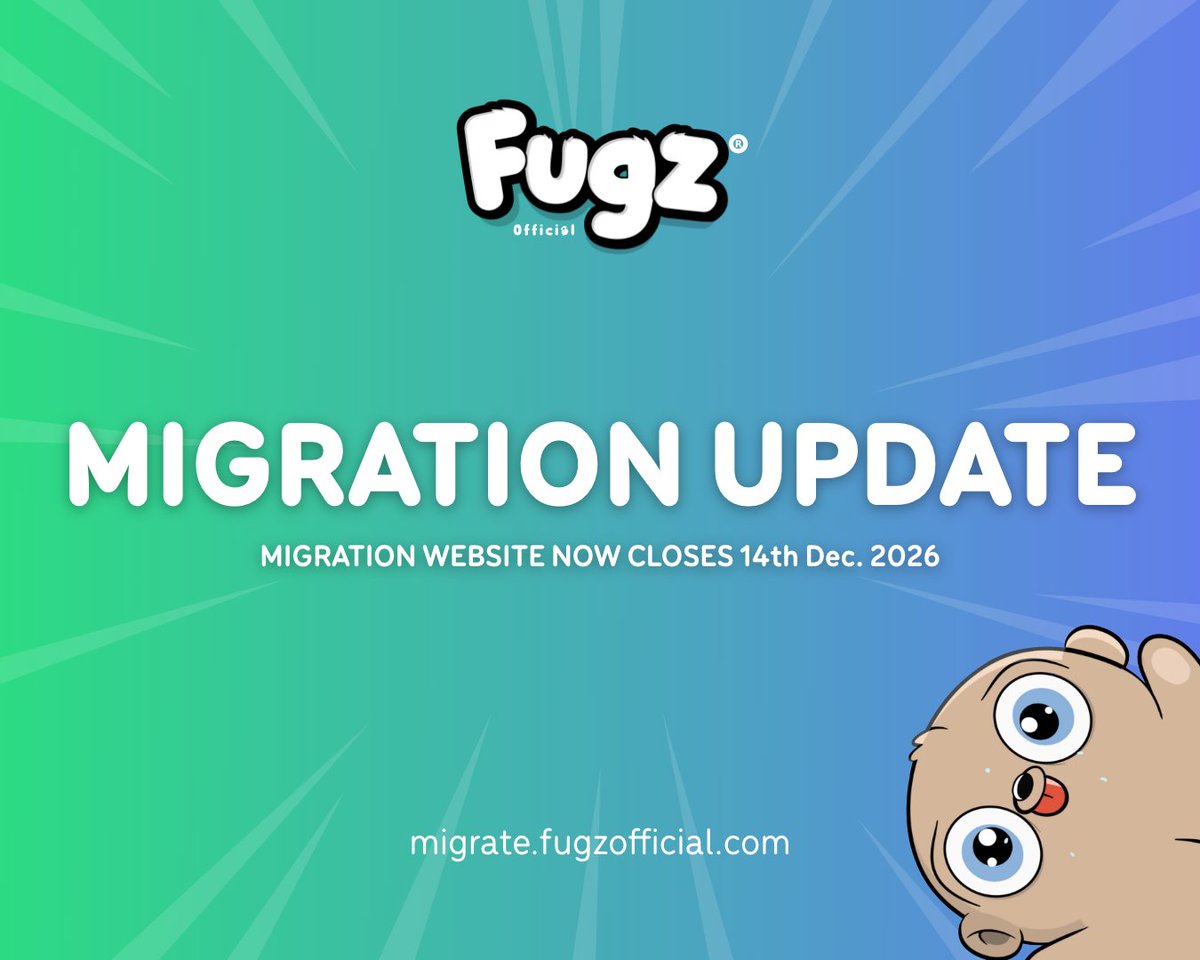 FugzOfficial's tweet photo. Fugz Migration Update 🚨

With Abstract winding down on December 15th, we’re making a few changes to the Fugz migration process.

If you still have Fugz in an AGW, here’s what you need to know 👇 https://t.co/NpeBoWqVYh