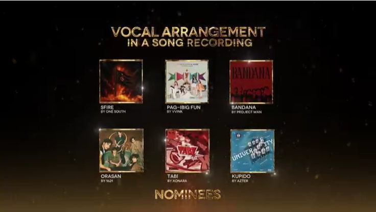 CETVPhilippines's tweet photo. 11TH PPOP MUSIC AWARDS (@ppopmusicawards)
VOCAL ARRANGEMENT IN A SONG RECORDING
NOMINEES:

SFIRE - ONE SOUTH (@OneSouthPH)
Pag-ibig Fun - VVINK (@VVINKph)
BANDANA - Project WAN (@projectwanofc_)
Orasan -  1621 (@1621ph)
TABI - XONARA (@officialxonara)
Kupido - AZTER (@azter_ph)

#11thPPOPMusicAwards
#PPMA2026