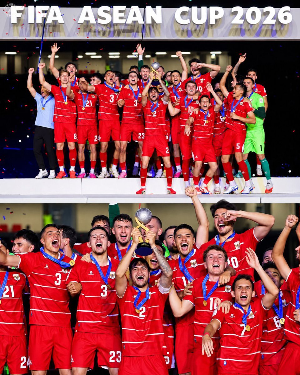 azzab56's tweet photo. History Makers, belum bisa move on..
Raja Asean yang sesungguhnya telah kembali. 🦅🏆🇮🇩👑 #KitaGaruda #TimnasIndonesia #TimnasDay #FIFAASEANCup2026 https://t.co/OR9q9pNmVq